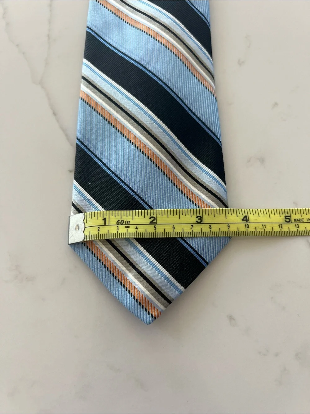 Classic Blue Striped Men's Tie - Light Blue & Navy